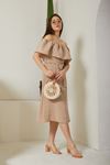 Modal Kumaş Şal Yaka Kadın Yazlık Elbise-VİZON